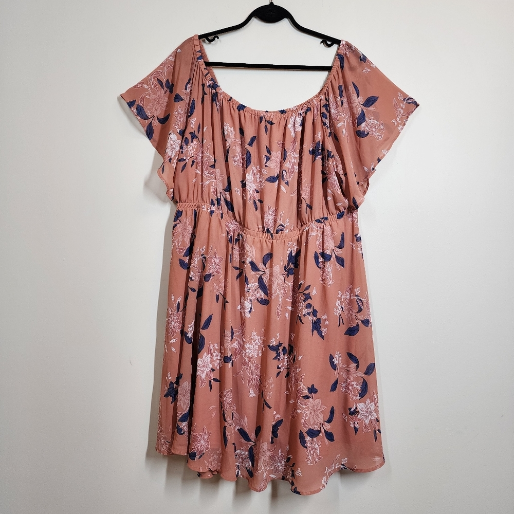 Torrid mini chiffon off-shoulder skater dress